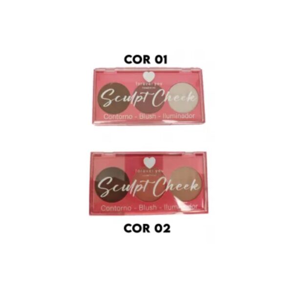 Paleta Contorno Blush Iluminador Sculpt Cheek Forever You - Image 4
