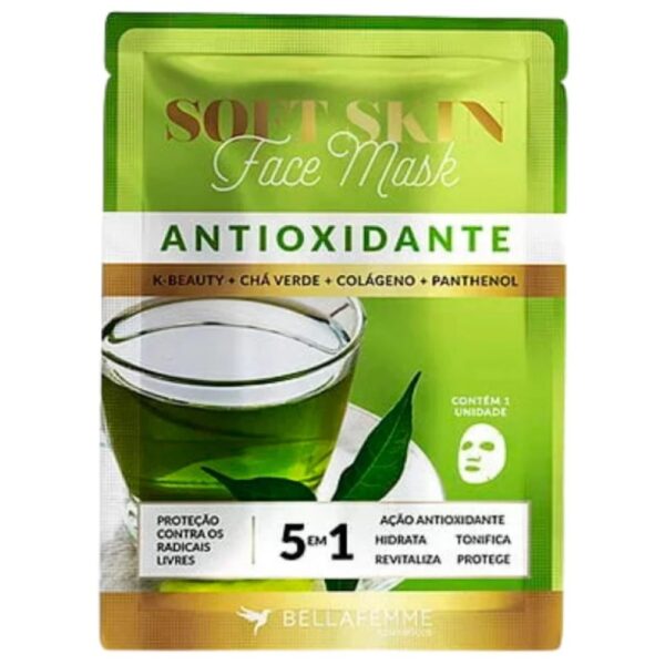 Máscara Facial Antioxidante 5 Em 1 Soft Skin Face Mask Bella Femme